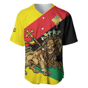Etiopía Derg Downfall Day béisbol Jersey etíope León Judah impreso 100% poliéster 3D patrón transpirable al por mayor - Product Image 4