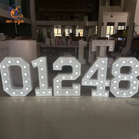 Lettres et chiffres géants lumineux LED étanches en métal RGB pour mariages, fêtes en extérieur et décorations événementielles