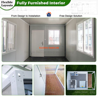 Casa Contenedor Prefabricada con Techo a Dos Aguas Amarillo de 20 pies, Cabaña Modular de Jardín, Casa Móvil de Lujo para Vivir