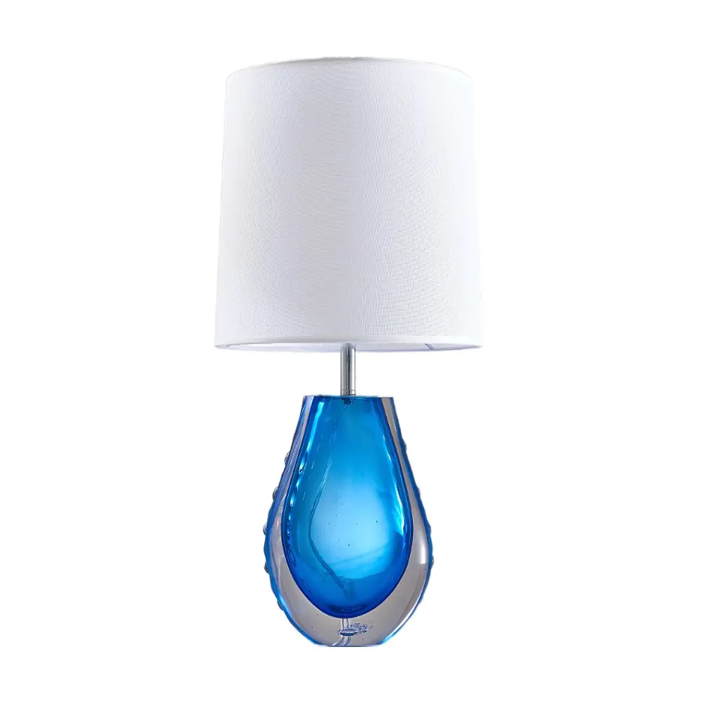 أحدث وصول مورانو أباجورة مصنوعة من الزجاج الأزرق اللون LED توفير الطاقة مصباح الطاولة الطالب العين حماية ضوء للدراسة غرفة