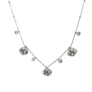 Collier pendentif en acier inoxydable avec breloques en coquillage et perles pour femmes, bijoux raffinés - Product Image 1