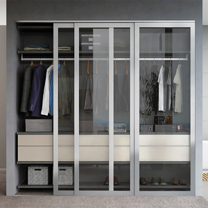 Armario con marco de aluminio, nuevo estilo Popular de Australia, fácil montaje, puertas correderas con espejo - Product Image 3