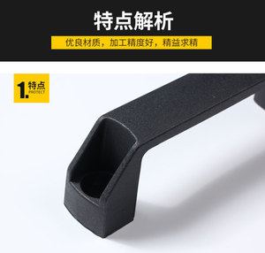Tirador de armario de nailon con espaciado de orificios de 96 mm y 128 mm, diseño cuadrado en forma de puente, minimalista, para cómoda, armario, dormitorio, baño - Product Image 6