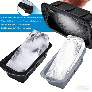 Moule à glaçons géant en silicone écologique personnalisé avec logo, facile à utiliser à la <span class=keywords><strong>maison</strong></span>, moule carré flexible surdimensionné <span class=keywords><strong>pour</strong></span> glaçons personnalisés - Product Image 3