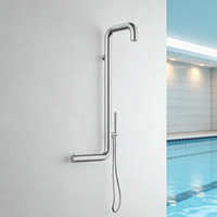 Douche extérieure portable moderne en acier inoxydable de haute qualité, robinet de douche extérieur mural chaud/froid