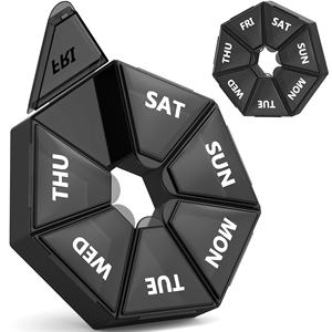 Boîte à pilules ronde en plastique, prix d'usine de gros, organisateur de médicaments AM/PM avec diverses spécifications pour le stockage hebdomadaire - Product Image 1