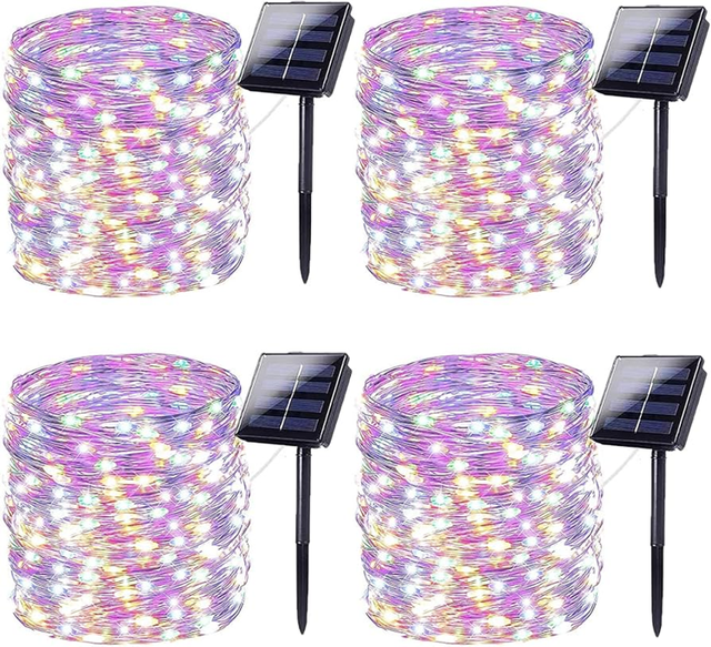 12m 39.4Ft 120led RGB Garden Fairy Solar Light Ip65 Waterproof Solar Fairy String Lights Fairy Lights with Outdoor Solar Energy