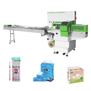Semi Automatic 600 Ice Facial Price Napkin Wrap Book Pipe Small Manual Flow Wrapper Pencil Pack Machine