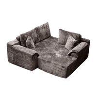 Canapé d'angle en L compressible en boîte, ensemble de canapés doubles avec chaise longue, sectionnel moderne pour salon et appartement