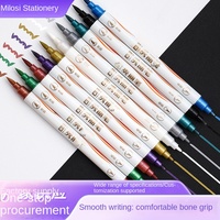 Ensemble de stylos gel double pointe, 6 couleurs, en boîte, marqueurs artistiques pour journalisation, gribouillage, peinture artistique