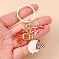 Porte-clés de protection pour équipement de baseball, motif goutte d'huile, série sport, tendance, mode, luxe, pendentif de décoration pour sac de couple