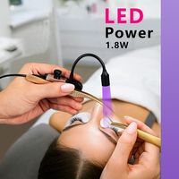 Nouvelle lampe UV LED 395-405NM pour pince à cils avec interrupteur au pied, 1,8W, séchage rapide, pour colle violette d'extension de cils