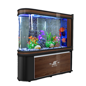 Ronde 25W milieuvriendelijke glazen <span class=keywords><strong>aquarium</strong></span> elegante geïmporteerde aquariumstandaard met 110-240V voor woonkamer 280L/320L/400L Haiqing - Product Image 2