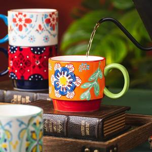 Juego de Tazas de Café de Cerámica Apilables al por Mayor, Estilo de Dibujos Animados, Capacidad de 370 ml, para Fiestas, Uso Doméstico, Tazas para Parejas, Aptas para Lavavajillas y Microondas - Product Image 6