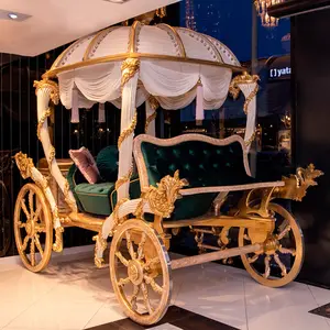 OEM Luxury Pumpkin Car Design Kids' Beds Car Golden Car Child Bed Kids Children Princess Bed For Girls