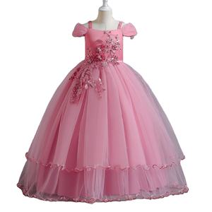 Abito Lungo da Cerimonia per Bambine, Vestito Formale da Damigella con Pizzo per Feste di Compleanno, Matrimoni e Balli - Product Image 6