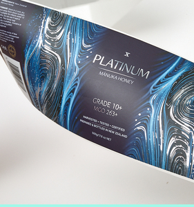 Hot bán tùy chỉnh sang trọng đầy đủ màu sắc tự dính tại chỗ UV kim loại bạc Bopp biểu tượng Mật ong nhãn cuộn nhãn - Product Image 6