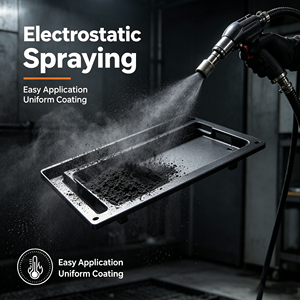 Recubrimiento en Polvo de Alta Temperatura a Base de Silicona, Resistente al Calor, Aplicación Electrostática para Parrillas, Tubos de Escape y Piezas de Motor, Color Negro - Product Image 4