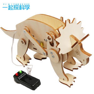 Kit de Bricolage en Bois pour Enfants : Dragon Télécommandé DIY, Expérience Scientifique et Technologique, Triceratops à Assembler pour l'Apprentissage des Étudiants - Product Image 3