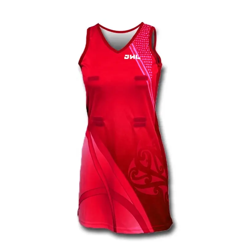 Custom Plus Size Mouwloze Tennisrok Top Design Netbal Uniform Jurk Sublimatie Vrouwen Korfbal Jurk