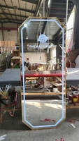 Ensemble complet de mobilier de salon moderne avec miroir suspendu réglable, table et station de coiffure en métal pour salon de beauté
