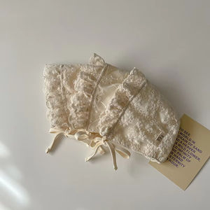 Bébé printemps automne dentelle princesse chapeau nouveau-né oreille Protection fille cour chapeau - Product Image 4