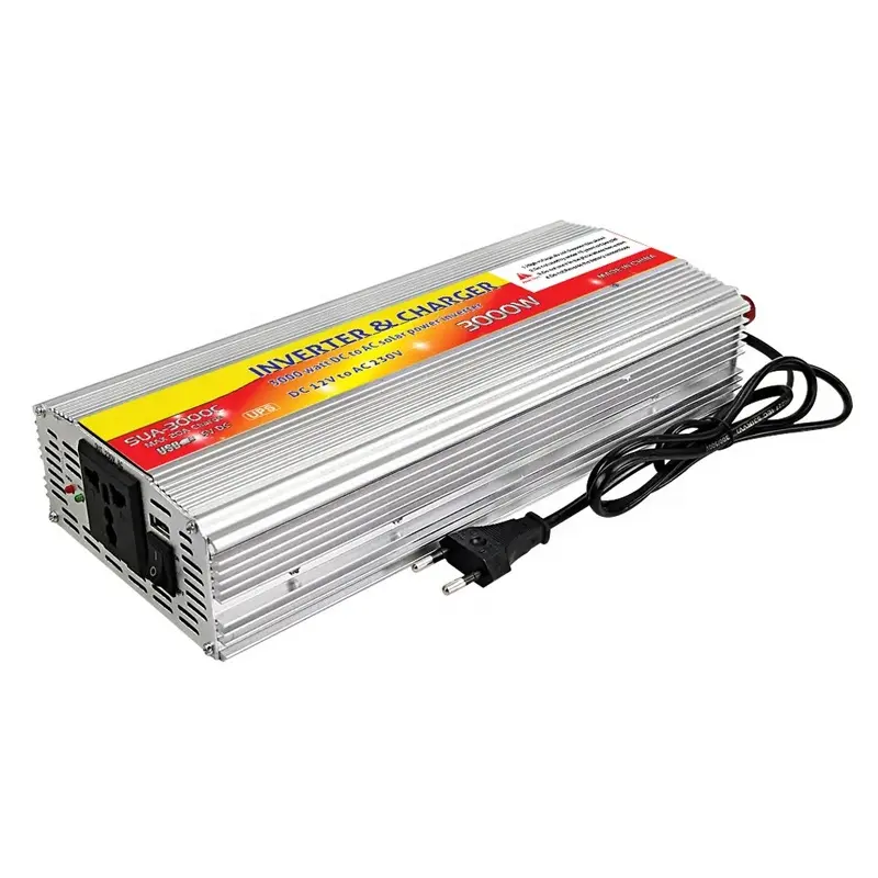 Dc כדי ac 12v 220v 1000w 2000w 3000w שינוי inverter כוח גל סינוס עם מטען מובנה ומטען סוללה