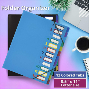 Cartella Espandibile con 24 Tasche Trasparenti e 12 Linguette Colorate, Formato Lettera, Contiene 300 Fogli, Organizzatore per Documenti - Product Image 2