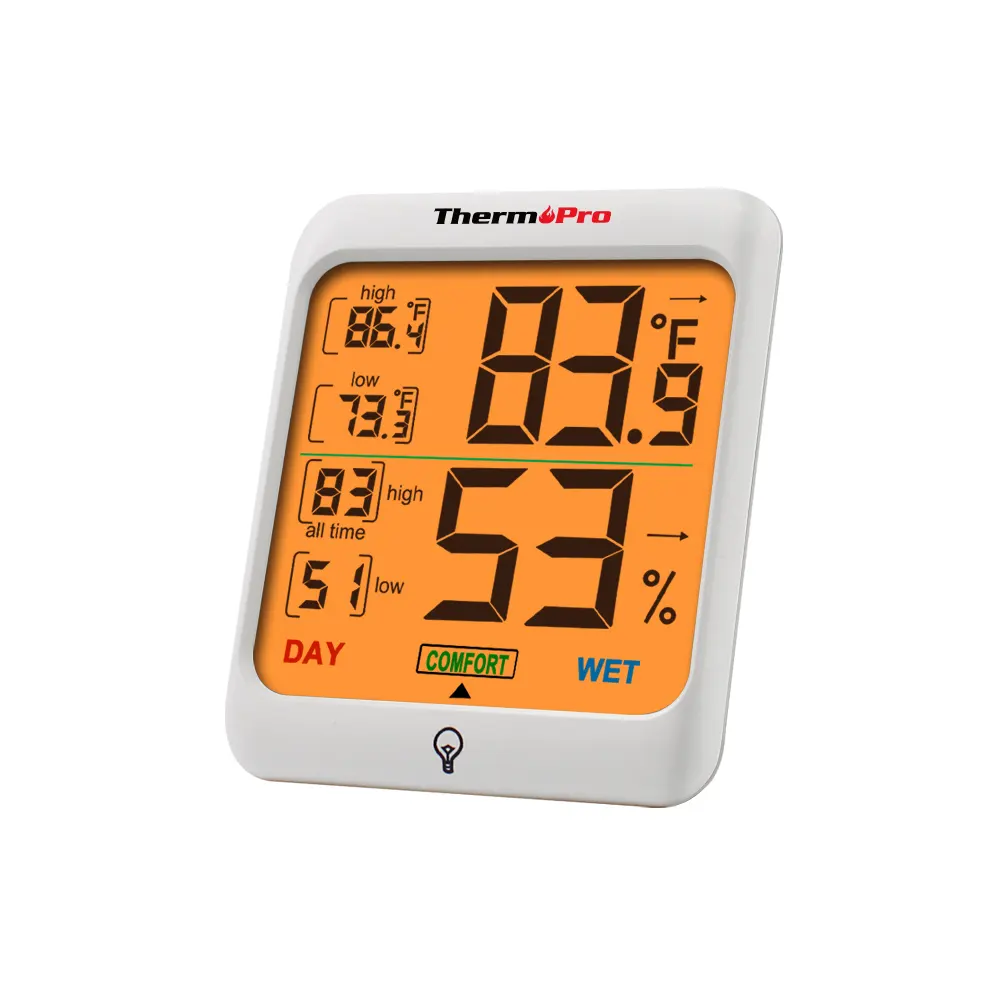 ThermoPro TP-53-termómetro Digital Industrial LCD, higrómetro con Sensor de temperatura y humedad