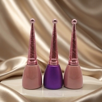 Flacon de vernis à ongles vide en verre personnalisé professionnel de 10 ml / 15 ml, portable, avec pinceau et bouchon