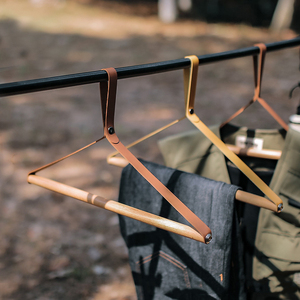 Porte-vêtements en cuir et en bois, support pour chapeaux, porte-manteau, rangement pour chapeaux, séchoirs à linge - Product Image 1