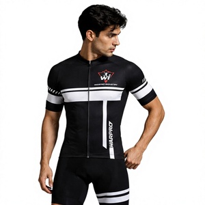 Ensemble de vêtements de cyclisme pour hommes professionnels, maillot à manches courtes à séchage rapide avec short de vélo rembourré pour la conduite sur route - Product Image 4