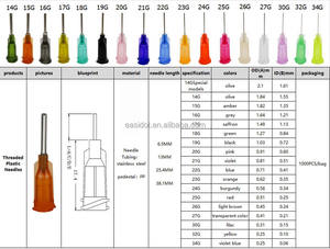14G-30G 25mm di erogazione Luer lucchetto ago siringa ago 1 pollice di erogazione usato per riempire liquidi, colla e siringhe - Product Image 6