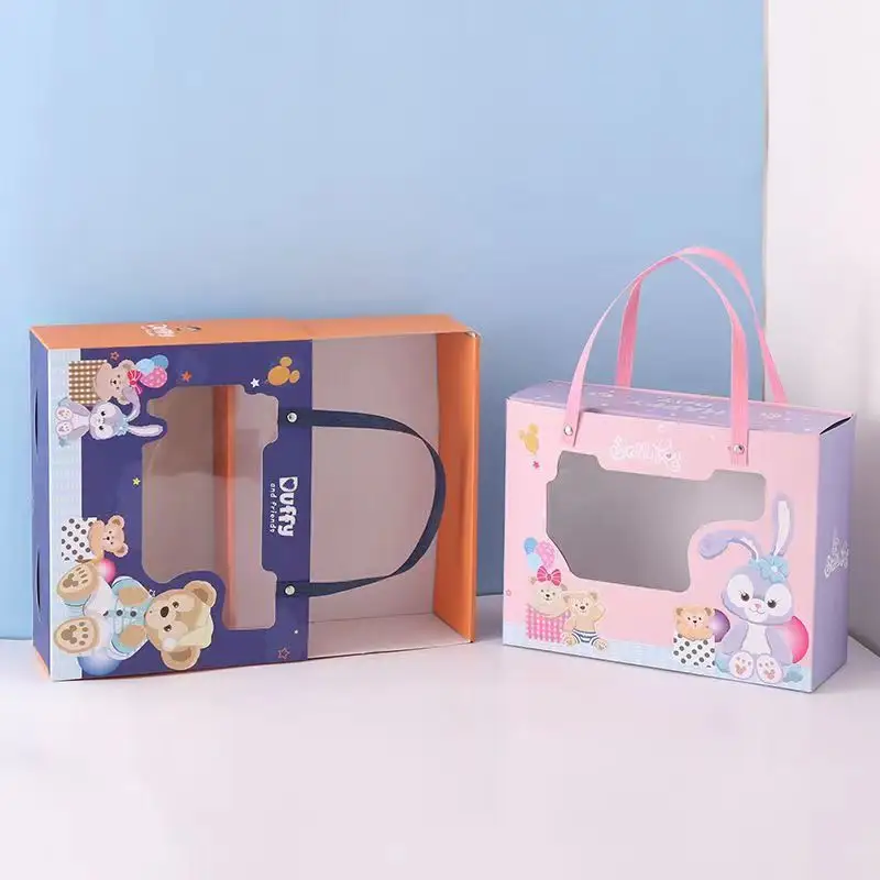 Boîtes d'emballage de jouets pliables ondulés avec logo personnalisé pour enfants boîte de papier de poupée jouet pour enfants avec fenêtre en PVC emballage de cadeau de Noël