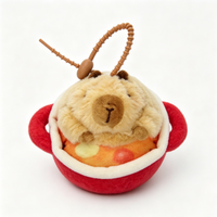 Porte-clés en peluche Capybara mignon en forme de baignoire, pendentif en peluche Capybara avec couineur BB, vente en gros