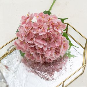Fleur d'hortensia artificielle CallaFloral, branche unique en PVC souple, rose, blanc, bleu, jaune, orange, violet clair, vert, pour mariage - Product Image 2