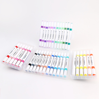 Ensemble de stylos marqueurs PLA à double pointe de haute qualité pour enfants, 24/36/48 couleurs, pointe fine, écriture fluide, dessin artistique DIY, emballage en PP