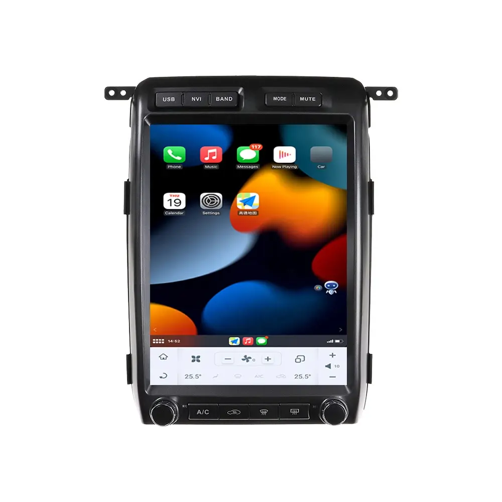 Qualcomm 665 Android Auto For Ford F150 2009-2014 Tesla Style Car GPS Navigation Multimedia Player Radio Tape Recorder Headunit