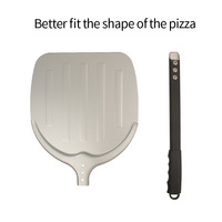 Pelle à pizza carrée non perforée en aluminium, pelle à pizza perforée avec manche de différentes longueurs, pelle à pizza pliable