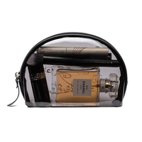 Sac de maquillage transparent personnalisé avec logo, petit sac de maquillage transparent foncé, sac de maquillage de voyage en PVC TPU, ensemble de sacs de maquillage transparents, organiseur de cosmétiques, étui