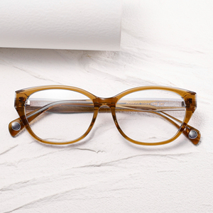 Gafas con montura completa tipo ojo de gato, color marrón sólido, anti-UV, unisex, para adultos, monturas para corrección de la visión, JMM85RX - Product Image 1