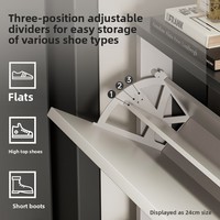 Meuble à chaussures en acier économique pour entrée de maison, console moderne minimaliste intégrée, grande capacité, ultra-mince, avec portes battantes