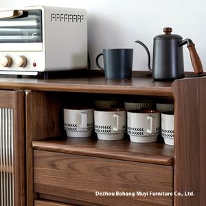 Aparador de <span class=keywords><strong>madera</strong></span> de cerezo de roble blanco norteamericano, puerta de Metal única, sala de estar escandinava, <span class=keywords><strong>armario</strong></span> de té para el hogar, <span class=keywords><strong>madera</strong></span> maciza - Product Image 4