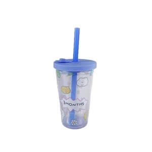 Premium Children Student Cold Cup Travel Mug Reusable Coffee Tea Cups With Straw