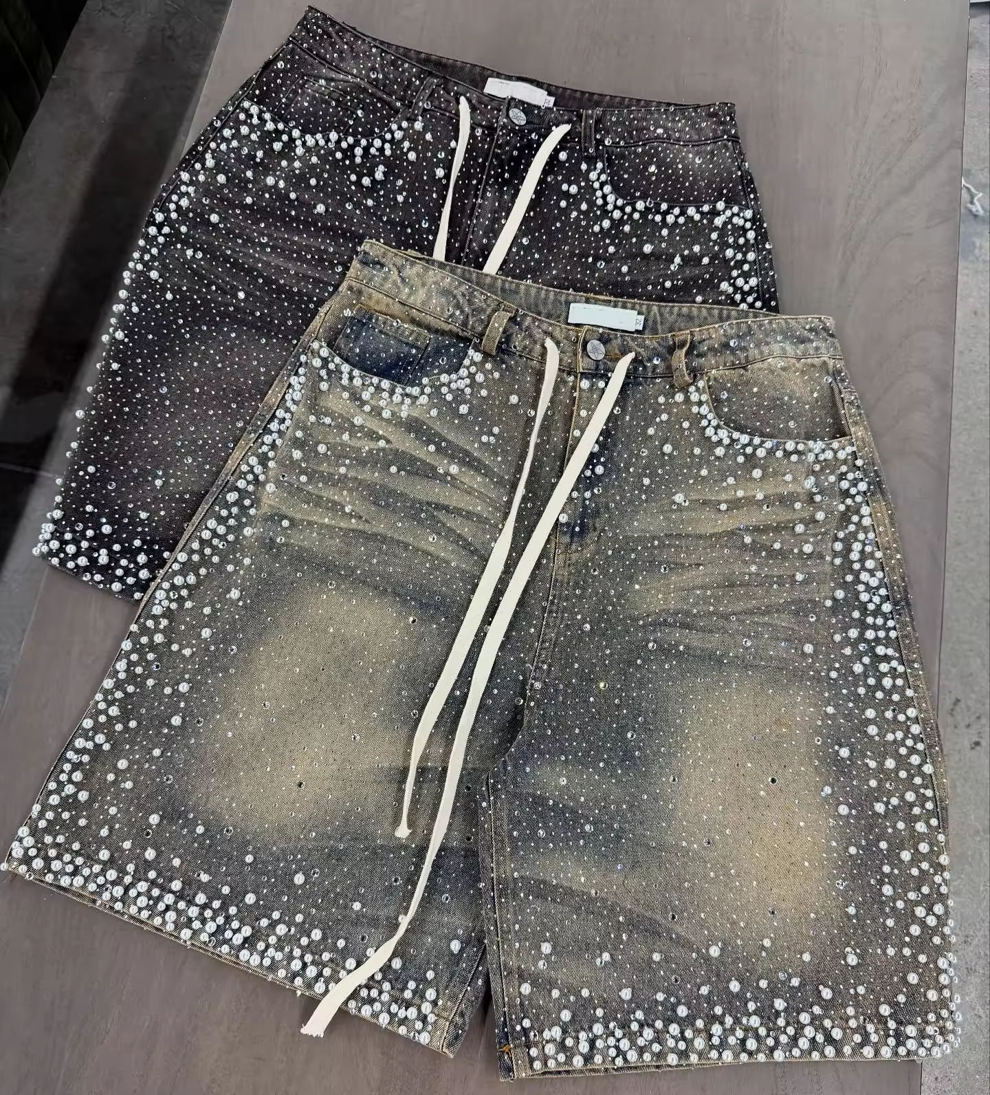 Studded Jeans Shorts Trendy Durable Denim Fashion