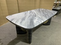 Ensemble de salle à manger en marbre, style européen et moderne, table de luxe en métal