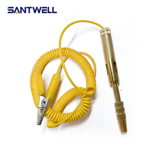 <b>Retractable</b> Brass Car Circuit Tester <b>Pen</b>, 6-12-24V Automotive Voltage Tester with LED Indicator - Product Image 1