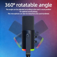 Micrófono Inalámbrico Dinámico RGB Lighting YU7w de 48V con Cancelación de Ruido Cardioide para Transmisión en Vivo, Juegos y Grabación