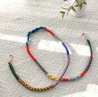 Cuerda de nailon roja y azul Color soñador Esquema de seda coreana Diseño antipérdida Decoración de teléfono móvil Cuerda colgante Antirrobo
