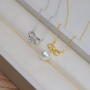 ต่างหูเงินแท้ S925 รูปโบว์ ประดับมุก 8-13 เม็ด รุ่น JG5282 งานแฮนด์เมด ถาดใส่เครื่องประดับ DIY ชุดเครื่องประดับแฟชั่น - Product Image 4